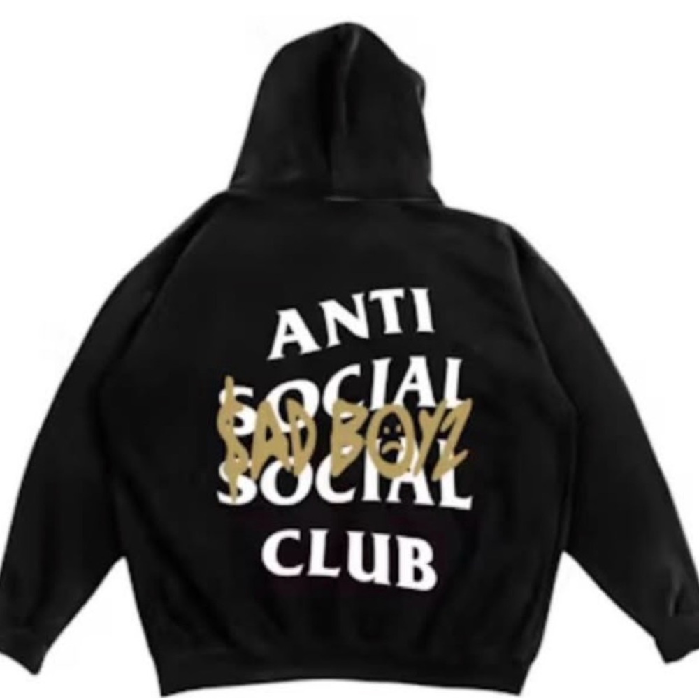 Anti Social Social Club Black and Gold Hoodie